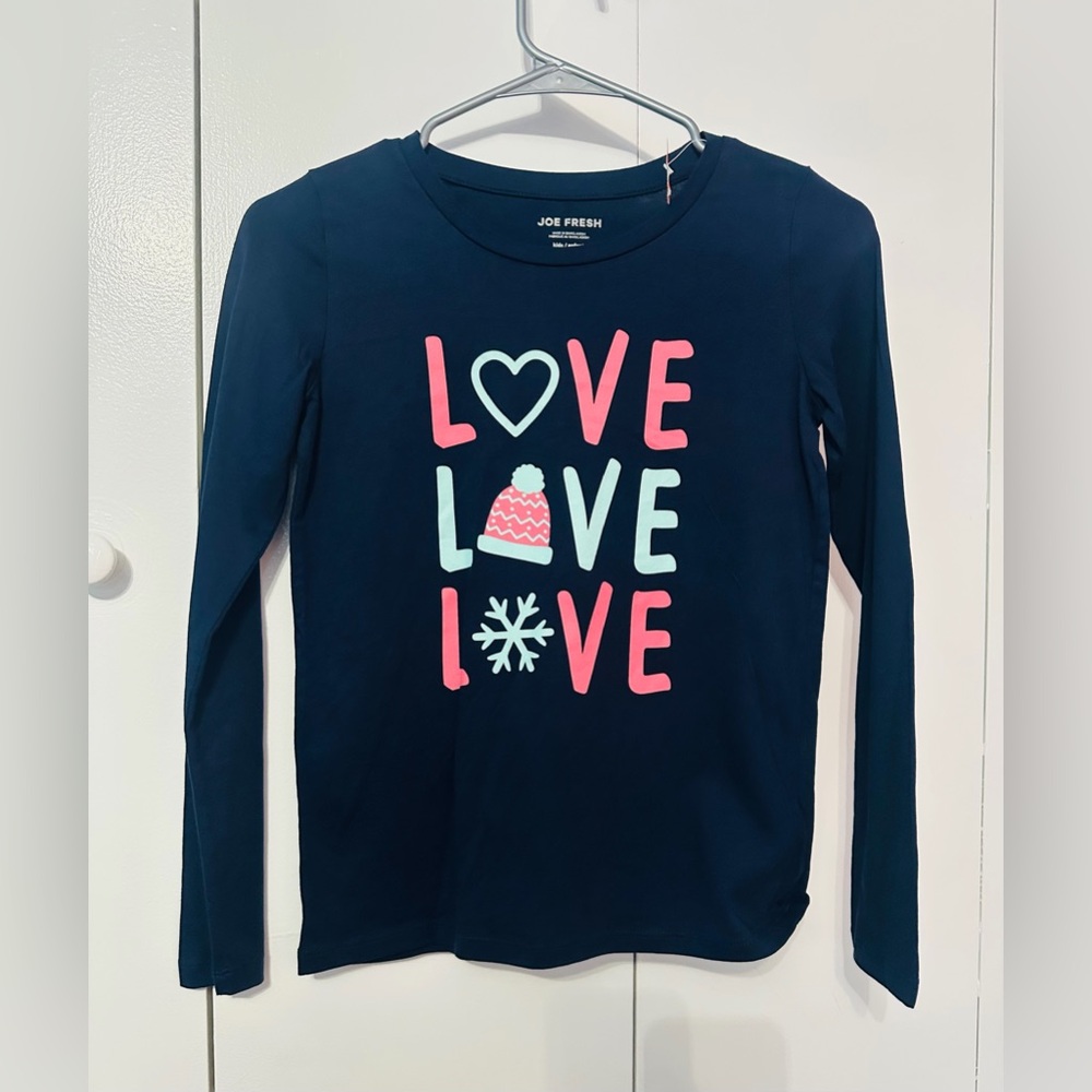 Joe Fresh Navy Love Graphic Long Sleeve Tee